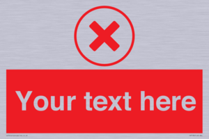 Custom red background, red cross in circle sign